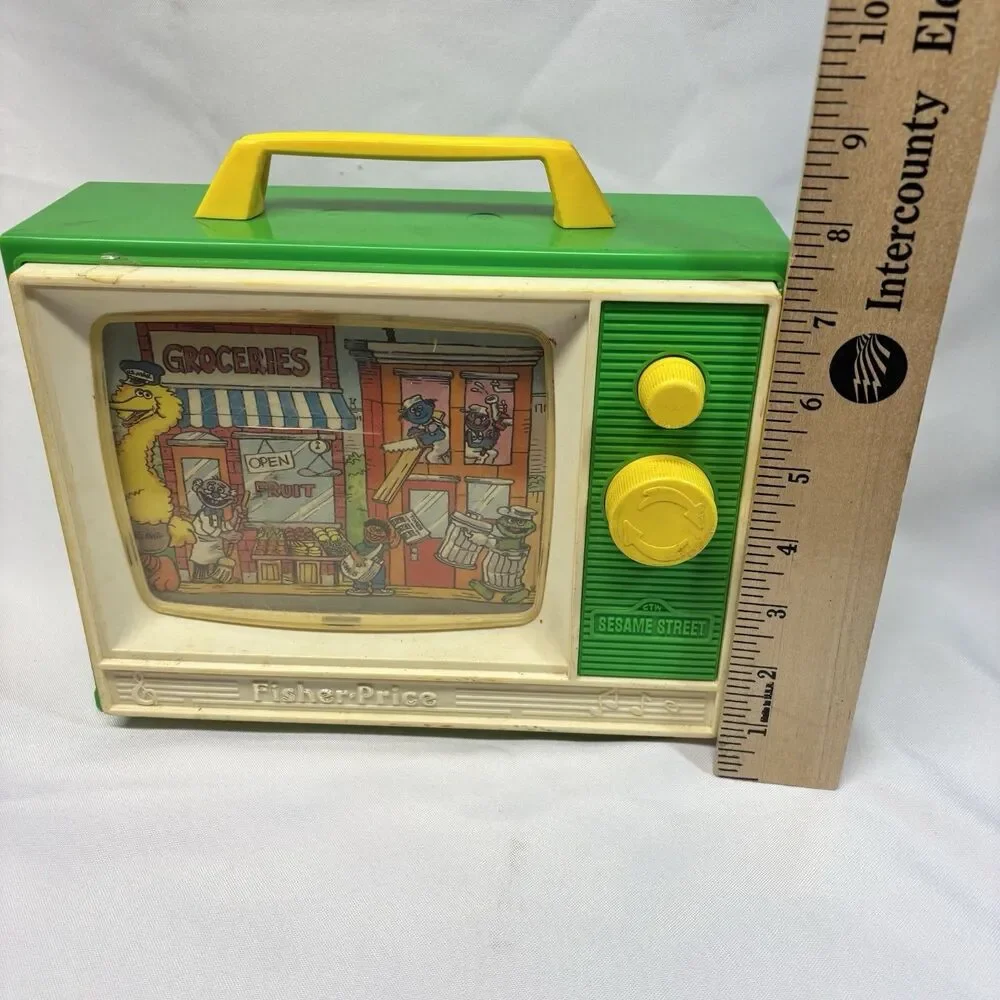 VTG Fisher Price Sesame Street Music Box TV Muppets People In Your Neighborhood